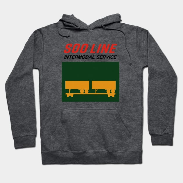 Soo Line Intermodal Trailer Train Hoodie by Turboglyde